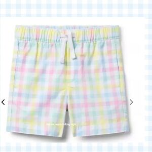 Janie and Jack Pastel Gingham Drawstring Shorts - Pink, Blue, Yellow, Green NWOT